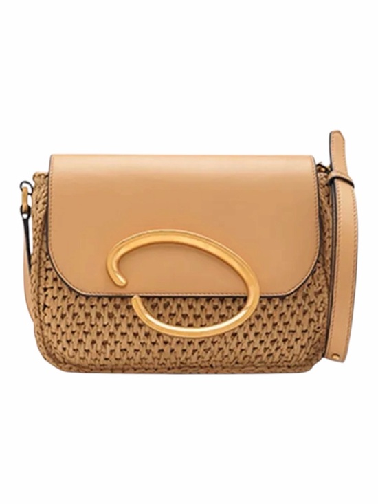 Oscar de la Renta Handbags - Oscar de la Renta Oath Raffia Crochet Crossbody Bag Gold Hardware NWT
